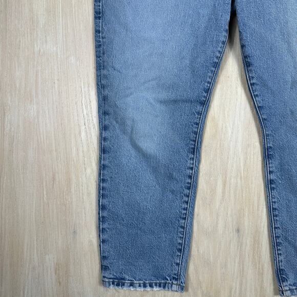 Good American Distressed Straight Leg Mid Rise Casual Stretch Denim Jeans 30
